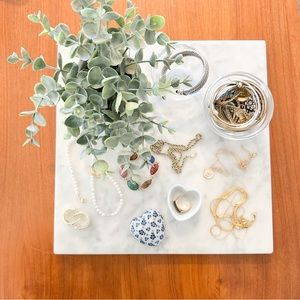 Square Marble Tray Board  - used as cheese board, decorative, for makeup etc.